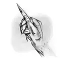a hand passing through an invisible body tattoo design idea