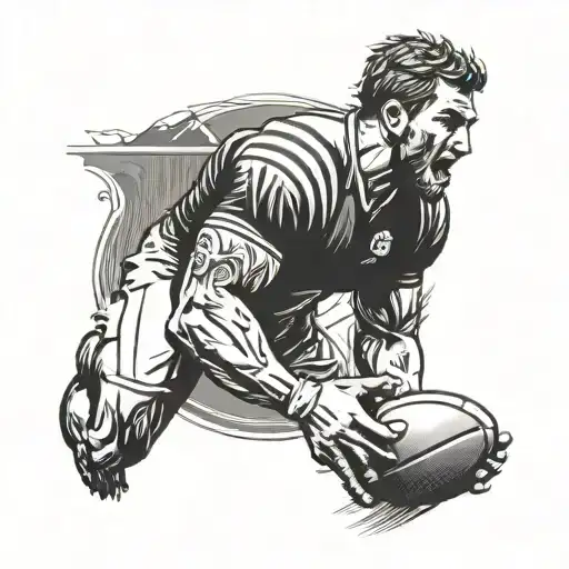 ocean MOUNTAIN rugby france tattoo design idea