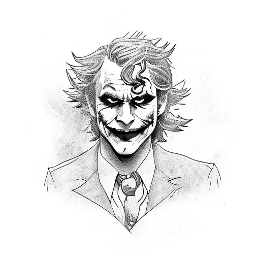 joker heath ledger dark knight tattoo design idea