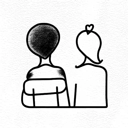 sister and brother go home from school  tattoo design idea