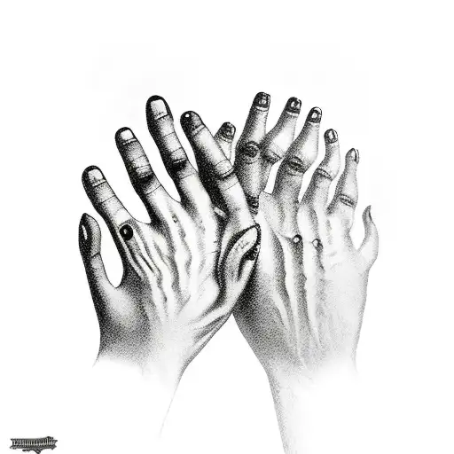 demon's hand and angel's hand tattoo design idea