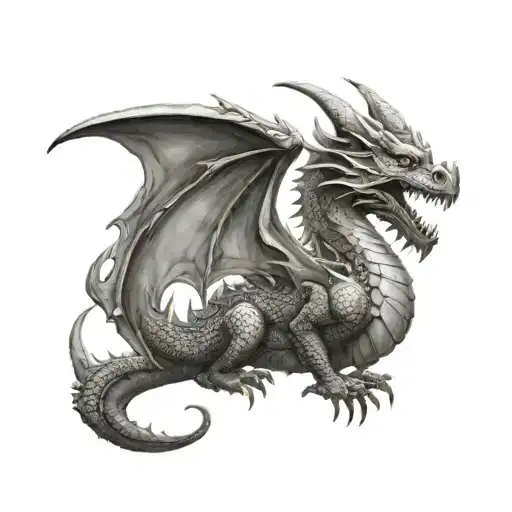 small  Dragon flying tattoo design idea