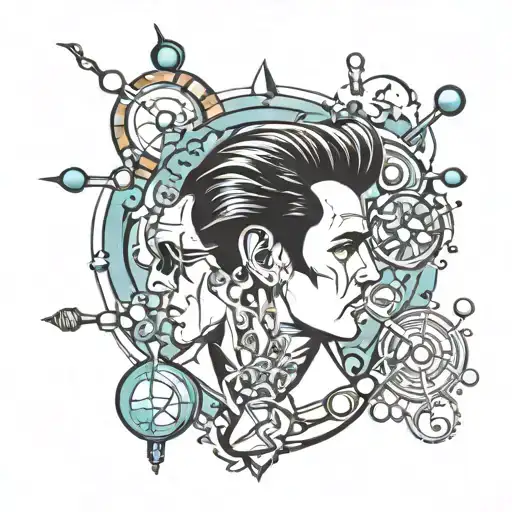 Elvis and organic chemistry molecules forming tattoo design idea