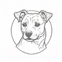 Bread dumpling with head of jack russell terrier head tattoo design idea