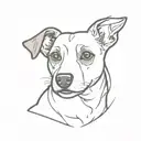 Bread dumpling with head of jack russell terrier head tattoo design idea