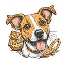 Bread dumpling with head of jack russell terrier head tattoo design idea