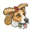 Bread dumpling with head of jack russell terrier head tattoo design idea