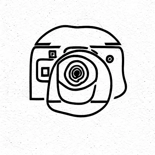 Camera single linear drawing. One line photography tool, minimal logo icon,  fine line tattoo. Vector art illustration Stock Vector | Adobe Stock