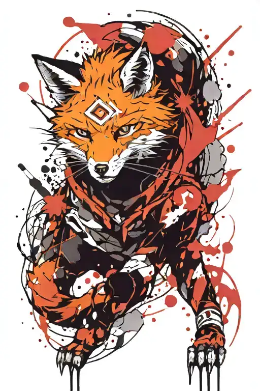 Naruto Exorcism Fox tattoo design idea