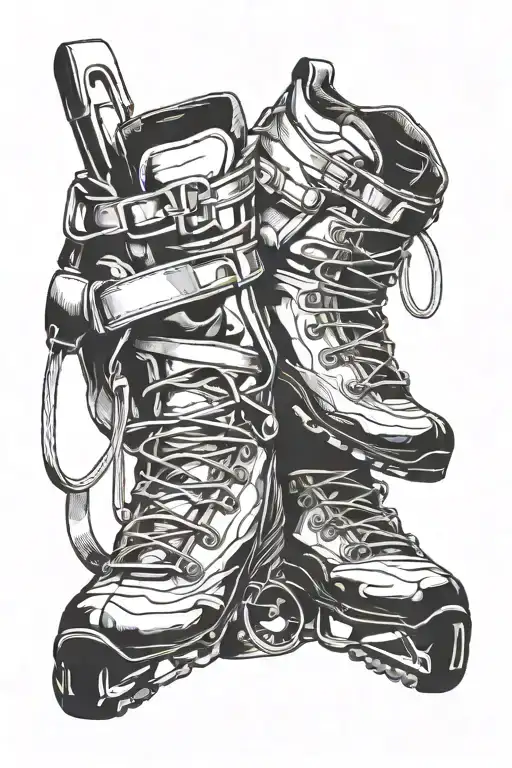 industrial alpinism carabine system without shoes sitting alone tattoo design idea