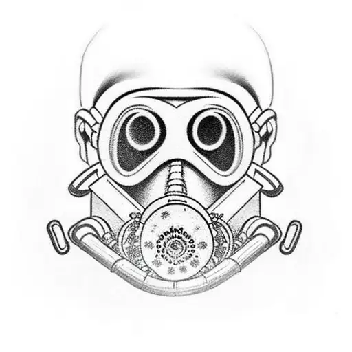 how to draw a skull with a gas mask