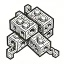 A tattoo design featuring two intertwined Lego bricks symbolizing friendship and unity tattoo design idea
