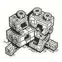 A tattoo design featuring two intertwined Lego bricks symbolizing friendship and unity tattoo design idea