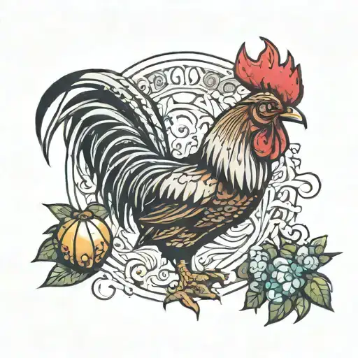 rooster, gilligan, skittles tattoo design idea