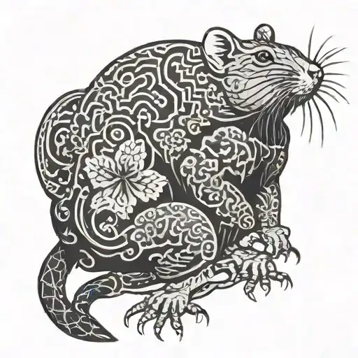 a Chinese zodiac rat tattoo design idea