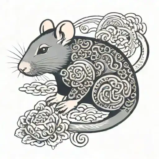 a Chinese zodiac rat tattoo design idea