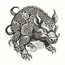 a Chinese zodiac boar tattoo design idea