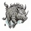 a Chinese zodiac boar tattoo design idea