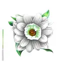 daisy, lily of the valley, rose tattoo design idea