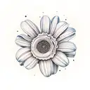 daisy, lily of the valley, rose tattoo design idea