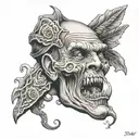 scritta trust no one on hand tattoo design idea