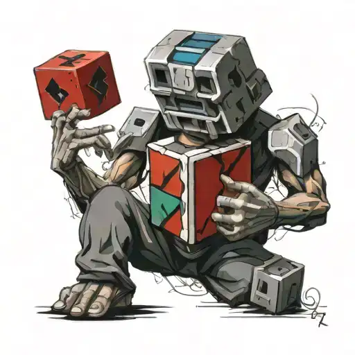 character from the game Dota 2 Rubik tattoo design idea