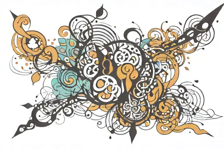 888 with the word abundance   tattoo design idea