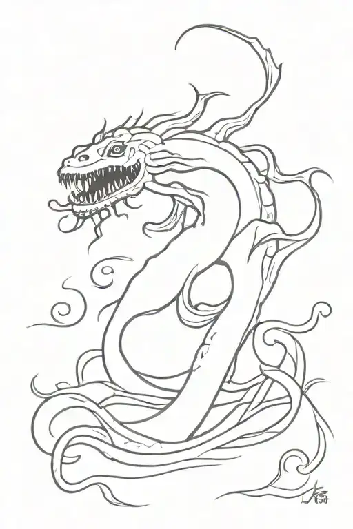 sea monster tattoo design idea