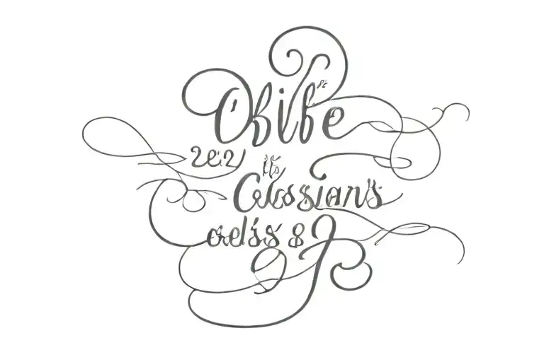 bible verse Colossians 3:2 tattoo design idea