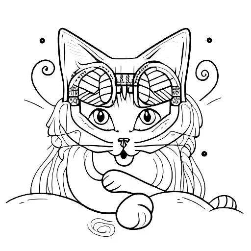 cute cat  tattoo design idea
