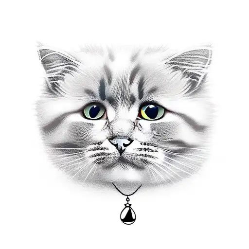 cute cat  tattoo design idea