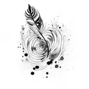 water color splash with a feather  tattoo design idea