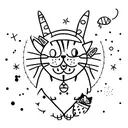 cute cat  tattoo design idea