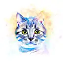 cute cat  tattoo design idea