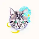 cute cat  tattoo design idea