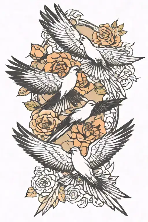 swallow tailed kites birds tattoo design idea