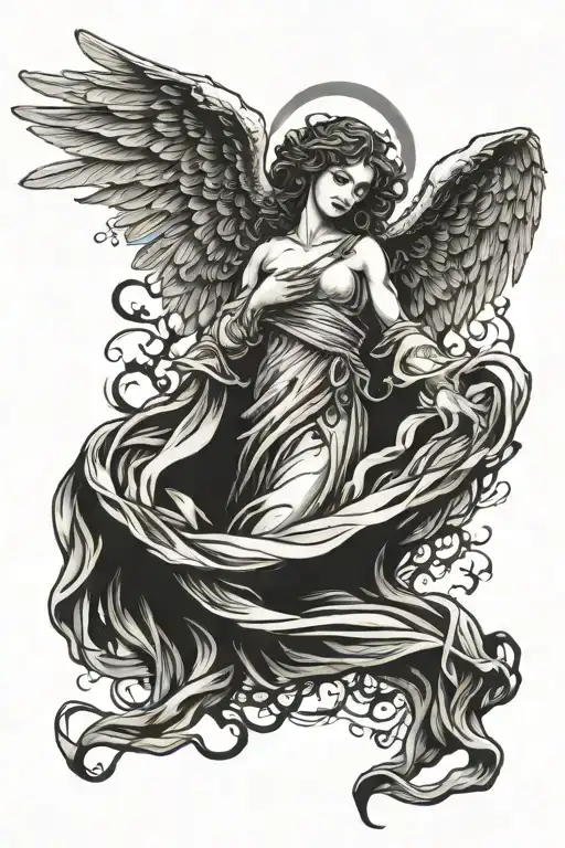 angel shroud blood l tattoo design idea
