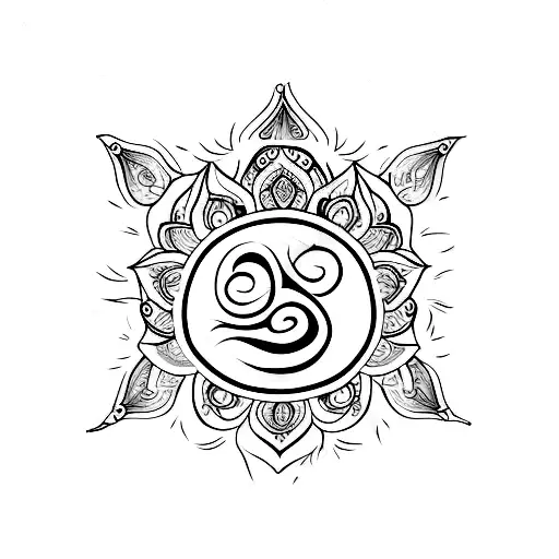 wrist tattoo lotus with an Om  tattoo design idea