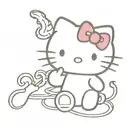 hello kitty smokes cigarette tattoo design idea