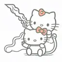 hello kitty smokes cigarette tattoo design idea