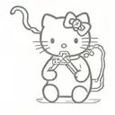 hello kitty smokes cigarette tattoo design idea