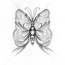 Butterfly and spider tattoo design idea