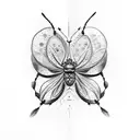 Butterfly and spider tattoo design idea
