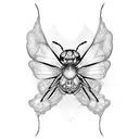 Butterfly and spider tattoo design idea