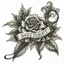 writing "sweetheart"  tattoo design idea