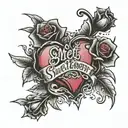 writing "sweetheart"  tattoo design idea