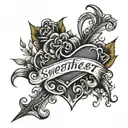 writing "sweetheart"  tattoo design idea