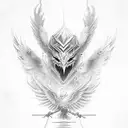 warrior woman Phoenix  tattoo design idea