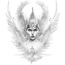 warrior woman Phoenix  tattoo design idea