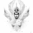 warrior woman Phoenix  tattoo design idea
